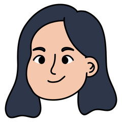 Fototapeta premium woman long hair avatar