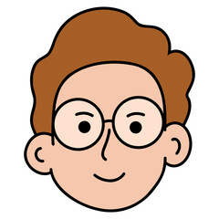 Obraz na płótnie Canvas man with glasses avatar illustration