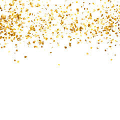 Golden confetti with transparent background. Celebration and party concept.