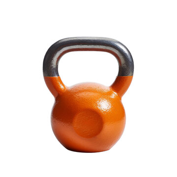 Orange Kettlebell isolated on transparent background PNG