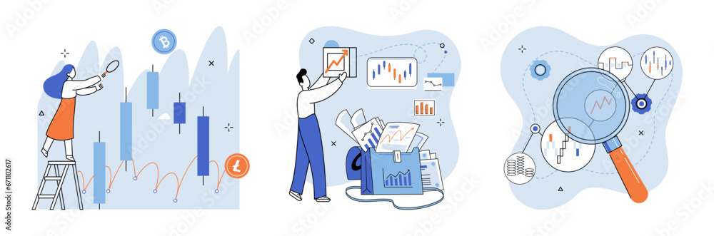 Poster crypto invest. vector illustration. investing in cryptocurrency requires understanding underlying te