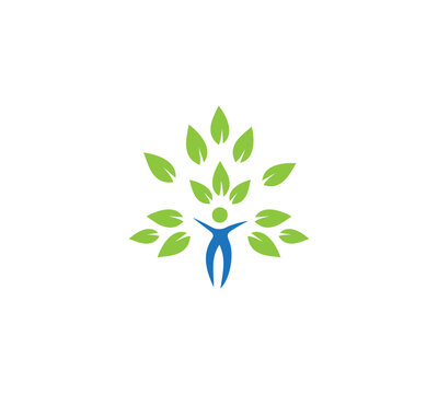 Man tree logo design vector