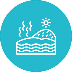 Hot Spring Landscape Icon