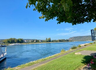rhine river in Linz am rhein