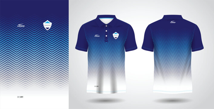 Blue Sublimation Shirt For Polo Sport Jersey Template