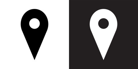 Location icon vector. Pin sign symbol in trendy flat style. Pointer vector icon illustration isolated on white and black background - obrazy, fototapety, plakaty