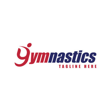 Gymnastics Business logo wordmark typography design for fitness company