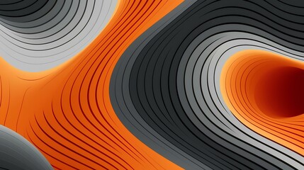 abstract background with wavy lines in orange and black