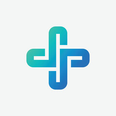 Obraz premium modern healthcare medical cross plus health logo design template