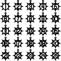 Christmas gift tags. Advent calendar tags.