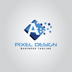 Pixel Logo design of the A letter 