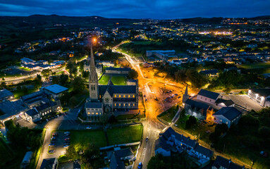 Aerial Night View Eunans Cathedral