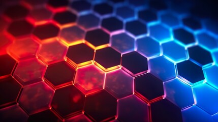 Obraz premium Abstract background with hexagons made with Ai generative technology