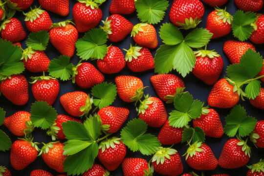 organic taste of summer with ripe and delicious strawberries.