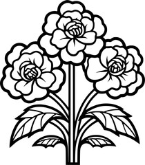 Stained Glass Flowers Vintage Outline Icon in Hand-drawn Style