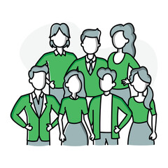 Diversity Icon. A group of 7 people icon with different skin tones, genders, and abilities to represent diversity, inclusion, and belonging.