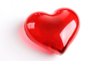 Symbol of Love and Valentine's Red heart shape isolated on white background.