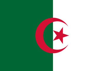 country flag of Algeria - obrazy, fototapety, plakaty