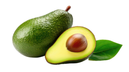 Fresh avocado isolated on white background.