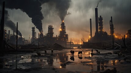 A polluted dystopic future - obrazy, fototapety, plakaty