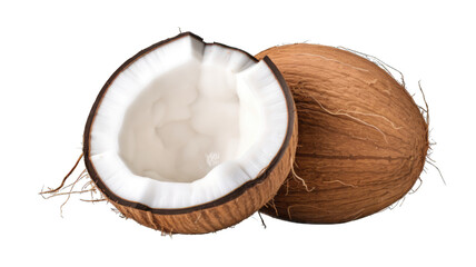 Fresh coconut isolated on white background.