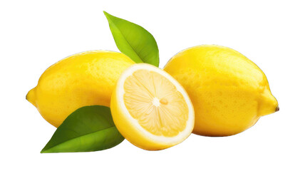 Fresh lemon isolated on white background.