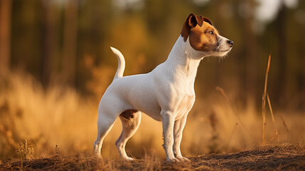 Jack Russell Terrier in the autumn forest (AI Generated) - 671113438