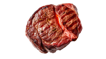 Obraz premium wonderfully juicy grilled steak isolated against transparent background