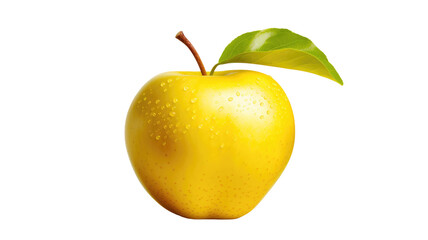 yellow apple isolated on transparent background