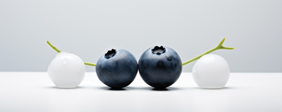 blueberry on white or isolated background. Blueberries with copy space for text.