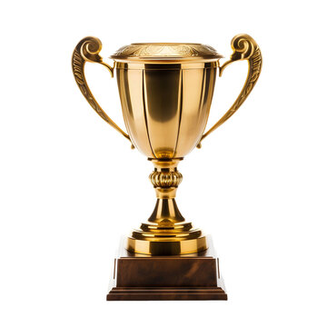 gold trophy cup with transparant background 