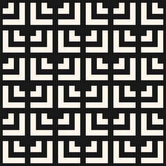 Obraz premium Abstract seamless pattern with geometric lines and squares, grid. Simple black and white geometry. Vector background for design projects, textiles, wallpaper. Repeat texture with a modern ornament