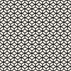 Vector mesh texture. Abstract background with curved lines, wavy shapes. Monochrome seamless pattern of grid, lace, weaving, net, lattice. Black and white ornament. Simple modern repeated geo design