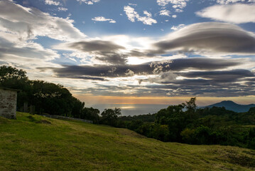 sunset over the mountains