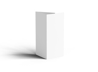 Blank A4 Trifold brochure render on transparent background