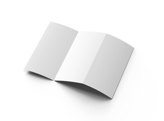 Blank A4 Trifold brochure render on transparent background
