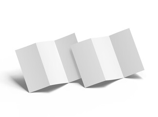 Blank A4 Trifold brochure render on transparent background