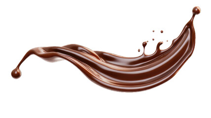 Pouring chocolate dripping white background.