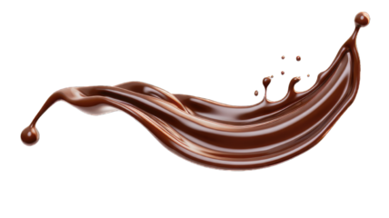 Pouring chocolate dripping white background.