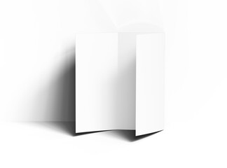 Blank A4 Trifold brochure render on transparent background