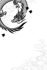 辰年の年賀状テンプレート（年度なし）