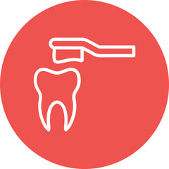 Cleaning Tooth with Brush Icon