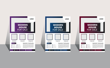 
 flyer elegant house for sale property flyer design vector template 