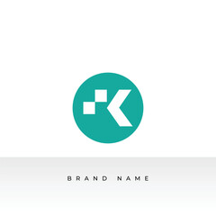 Creative initial letter K logo icon design template elements.