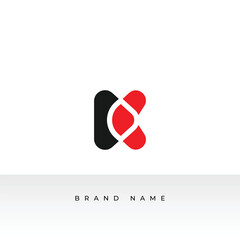 Creative initial letter K logo icon design template elements.