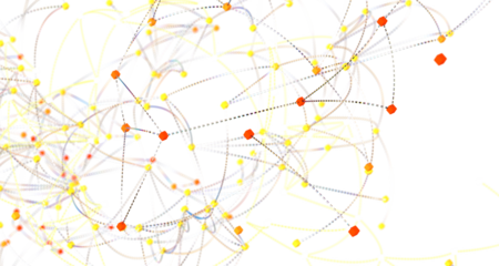 The structure of the network connection of points and lines. Data technology.