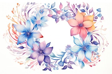 Dreamy Watercolor Floral Frame