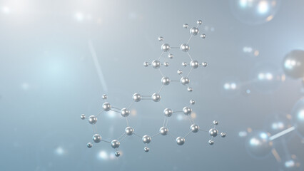 olanzapine molecular structure, 3d model molecule, atypical antipsychotics, structural chemical formula view from a microscope