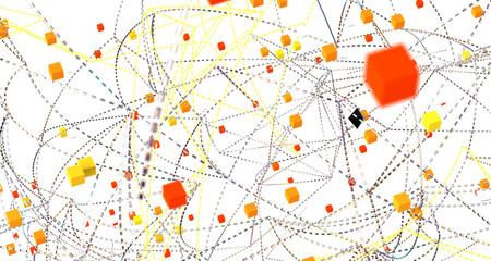 The structure of the network connection of points and lines. Data technology.