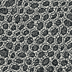 Monochrome Sunflower Mottled Textured Pattern